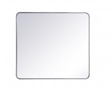  MR803640S - Soft Corner Metal Rectangular Mirror 36x40 Inch in Silver