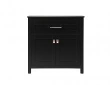  SC013030BK - 30 Inch Wide Bathroom Storage Freestanding Cabinet in Black