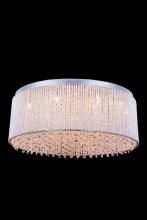  V2092F24C/RC - Influx 14 Light Chrome Flush Mount Clear Royal Cut Crystal