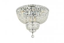  V2528F20C/RC - Tranquil 10 Light Chrome Flush Mount Clear Royal Cut Crystal