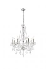  V7858D28C/RC - Verona 8 Light Chrome Chandelier Clear Royal Cut Crystal