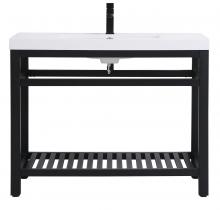  VF14042BK - 42 Inch Single Bathroom Metal Vanity in Black