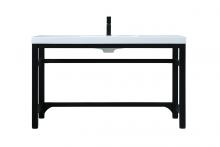  VF14554BK - 54 Inch Ada Compliant Single Bathroom Metal Vanity in Black