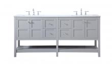  VF16472DGR - 72 Inch Double Bathroom Vanity in Gray