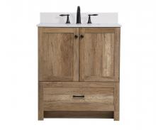  VF2830NT-BS - 30 Inch Single Bathroom Vanity in Natural Oak with Backsplash