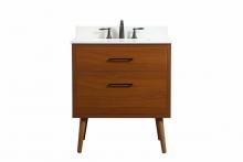  VF41030MTK-BS - 30 Inch Single Bathroom Vanity in Teak with Backsplash