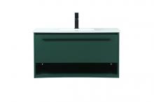  VF43536MGN - 36 Inch Single Bathroom Vanity in Green