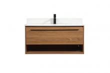  VF43540WB-BS - 40 Inch Single Bathroom Vanity in Walnut Brown with Backsplash