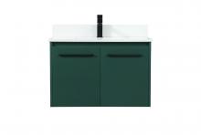  VF44530MGN-BS - 30 Inch Single Bathroom Vanity in Green with Backsplash