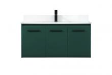  VF44540MGN-BS - 40 Inch Single Bathroom Vanity in Green with Backsplash