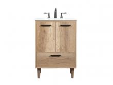  VF47024NT - 24 Inch Single Bathroom Vanity in Natural Oak