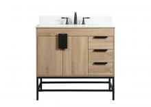  VF48836MW-BS - 36 Inch Single Bathroom Vanity in Mango Wood with Backsplash