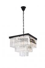  1201S22MB/RC - Sydney 21.5 Inch Square Crystal Chandelier in Matte Black