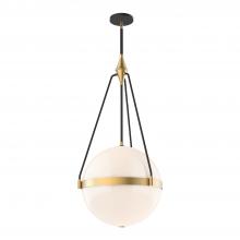  PD406418BGGO - Harmony 18-in Brushed Gold/Glossy Opal Glass 4 Lights Pendant