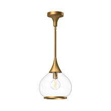  PD524110AGCL - Hazel 10-in Aged Gold/Clear Glass 1 Light Pendant