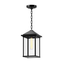  EP552009BKCL - Larchmont 7-in Clear Glass/Textured Black 1 Light Exterior Pendant