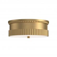  FM416114BG - Rue 14-in Brushed Gold 3 Lights Flush Mount