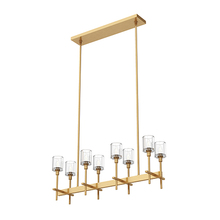  LP314308VBCC - SALITA 8 LIGHT LINEAR PENDANT VINTAGE BRASS CLEAR CRYSTAL