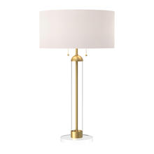  TL567218BGWL - Sasha 18-in Brushed Gold/White Linen 2 Lights Table Lamp