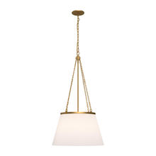  PD544517AGWL - Speakeasy 18-in Aged Gold/White Linen 1 Light Pendant