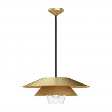  PD475120BGCL - Tetsu 20-in Brushed Gold/Clear Glass 1 Light Pendant