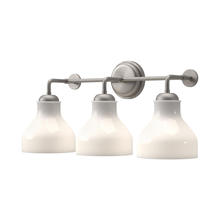  VL540322BNGO - Westlake 22-in Brushed Nickel/Glossy Opal Glass 3 Lights Vanity