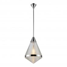  PD348022PNPG - Willard 22-in Polished Nickel/Prismatic Glass 1 Light Pendant