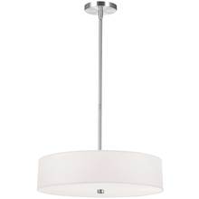 Dainolite 571-204P-PC-WH - 4 Light Incandescent Pendant Polished Chrome with White Shade