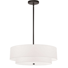 Dainolite 571-224P-MB-WH - 4 Light Incandescent 2 Tier Pendant, Matte Black with White Shade