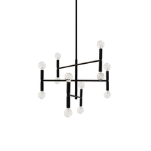  AVA-2012C-MB - 12 Light Incandescent Chandelier Matte Black Finish