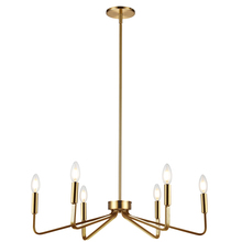  CLN-266C-AGB - 6 Light Incandescent Chandelier, Aged Brass