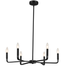  CLT-246-MB - 6 Light Incandescent Chandelier, Matte Black