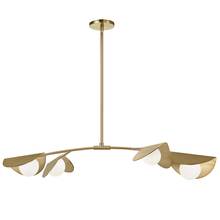 Dainolite EMM-414HP-AGB - 4 Light Halogen Horizontal Pendant Aged Brass with White Glass