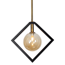  GLA-121P-MB-VB - 1 Light Pendant, Matte Black & Vintage Bronze Finish, Champagne Glass