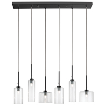 Dainolite IC-286P-MB - 6 Light Halogen Horizontal Pendant, Matte Black with Clear Glass