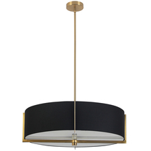  PST-264LP-AGB-BK - 4 Light Incandescent Pendant, Aged Brass with Black Shade