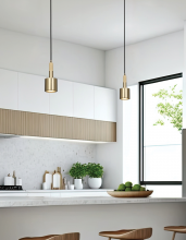 Dainolite RHS-1P-AGB - 1 Light Pendant Aged Brass with Frosted Diffuser