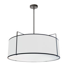  TRA-244P-BK-WH - 4LT Drum Pendant Black/White Shade w/790 Diff