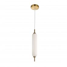 Dainolite TYA-141LEDP-AGB - 10W Pendant Aged Brass with White Opal Glass