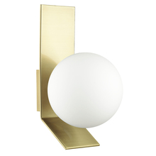 Dainolite VMT-81W-AGB - 1 Light Halogen Wall Sconce, Aged Brass w/ Opal White Glass