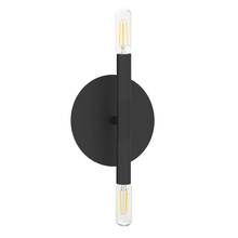  WAN-132W-MB - 2 Light Incandescent Wall Sconce, Matte Black