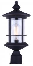  IOL303BK - TREEHOUSE, 1 Lt Outdoor Post Light, Clear Glass, 1 x 100W Type A, 8" W x 17 1/4" H x 8"