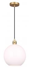  IPL1169A01GDP - MONROE 60-Watt 1 Light Gold Mid Century Modern Pendant with White Glass Shade