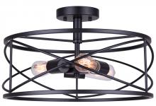  ISF1079A03BK - Malene 3 Light Semi Flush, Black Finish