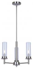  ICH1205A03BN - BENSON, ICH1205A03BN, 3 Lt Rod Chandelier,Clear Glass, 60W Type C, 16inch W x 14.625 - 62.625inch H