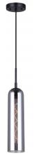  IPL740B01BK - ELOISE, IPL740B01BK, MBK Color, 1 Lt Cord Pendant, Smoked Glass, 60W Type A, 4.75" W x 22 - 69&#