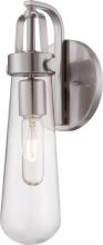 Nuvo 60/5261 - Beaker - 1 Light Wall Sconce with Clear Glass -Brushed Nickel Finish - Lamp Included