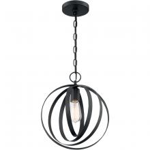  60/7066 - Pendleton - 1 Light Pendant with- Matte Black Finish