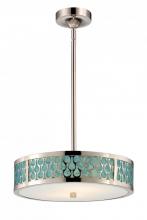  62/146 - Raindrop - LED Pendant Fixture w/ Removable Aquamarine Insert - Polished Nickel