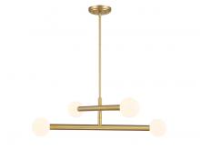  M100133NB - 4-Light Chandelier in Natural Brass